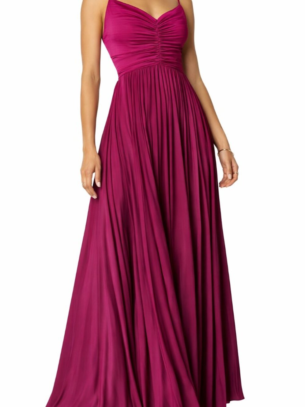Petal + Pup Floor-length pleated maxi gown